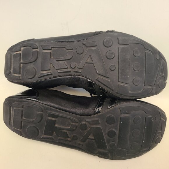 Prada Sport Black Patent Leather Lace Up Ballet Sneakers EU 37.5 US 7 - Picture 9 of 16